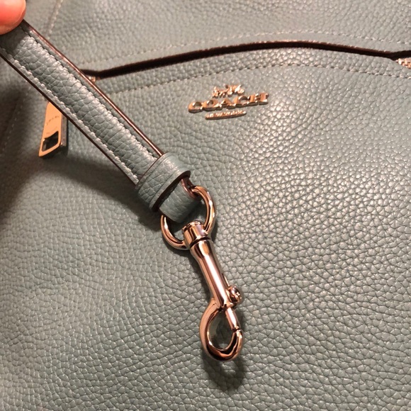 🩵 Coach pebbled leather crossbody bag with detachable strap, zipper pockets - Picture 8 of 17